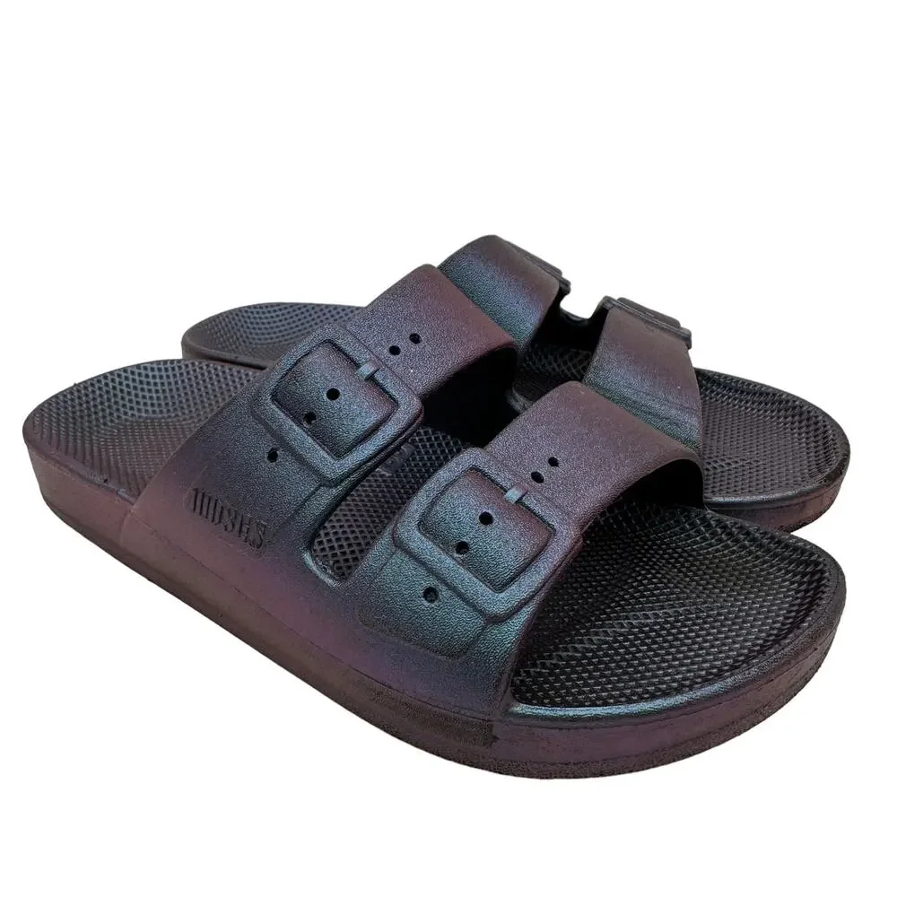 Freedom Moses Kids Toddler Sz 28/29 Blue Adjustable Double Buckle Slide Sandals